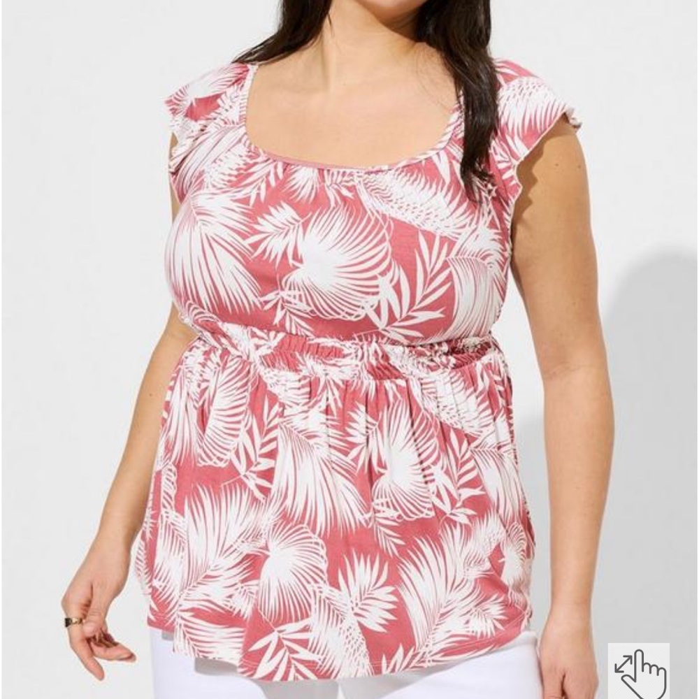Torrid Super Soft Square Neck Cinched Waist Babydoll Tank